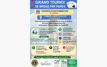Le club organise un grand tournoi caritatif par paires le 25 septembre
